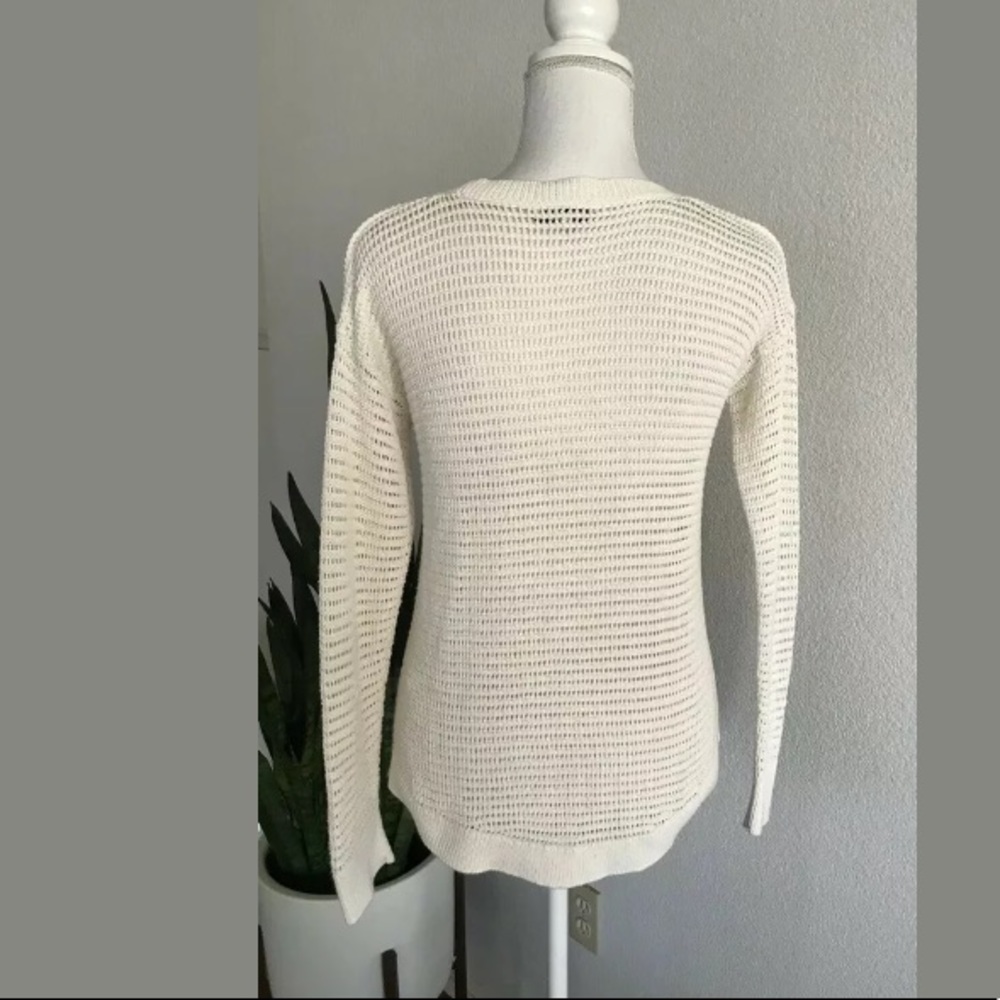 Madewell Open Knit Hi-Lo Crochet Sweatshirt Size S - Picture 4 of 7